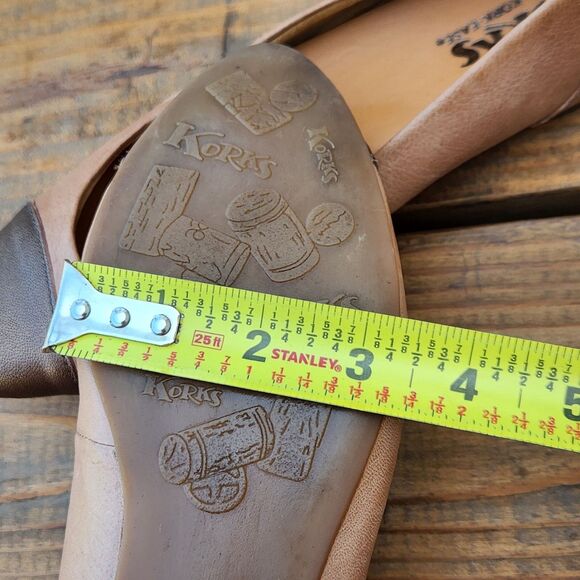 Korks by Kork Ease Women's Size 7.5M Leather Comfort Flats Tan Cap Toe Corpcore - Picture 8 of 10